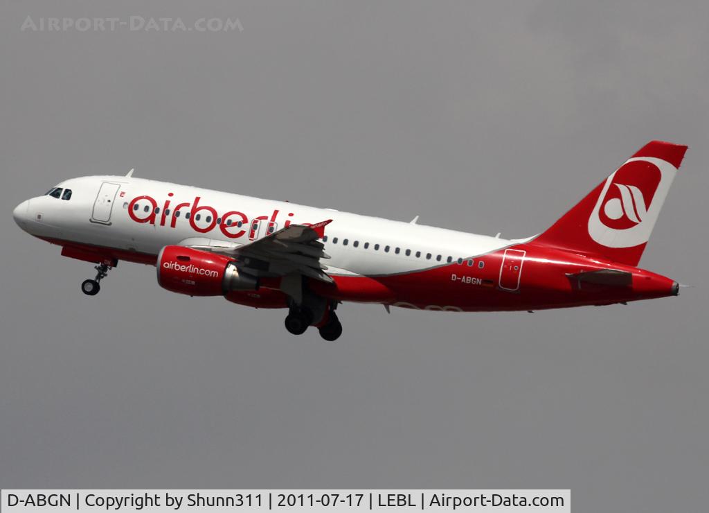 D-ABGN, 2008 Airbus A319-112 C/N 3661, Taking off from rwy 25L