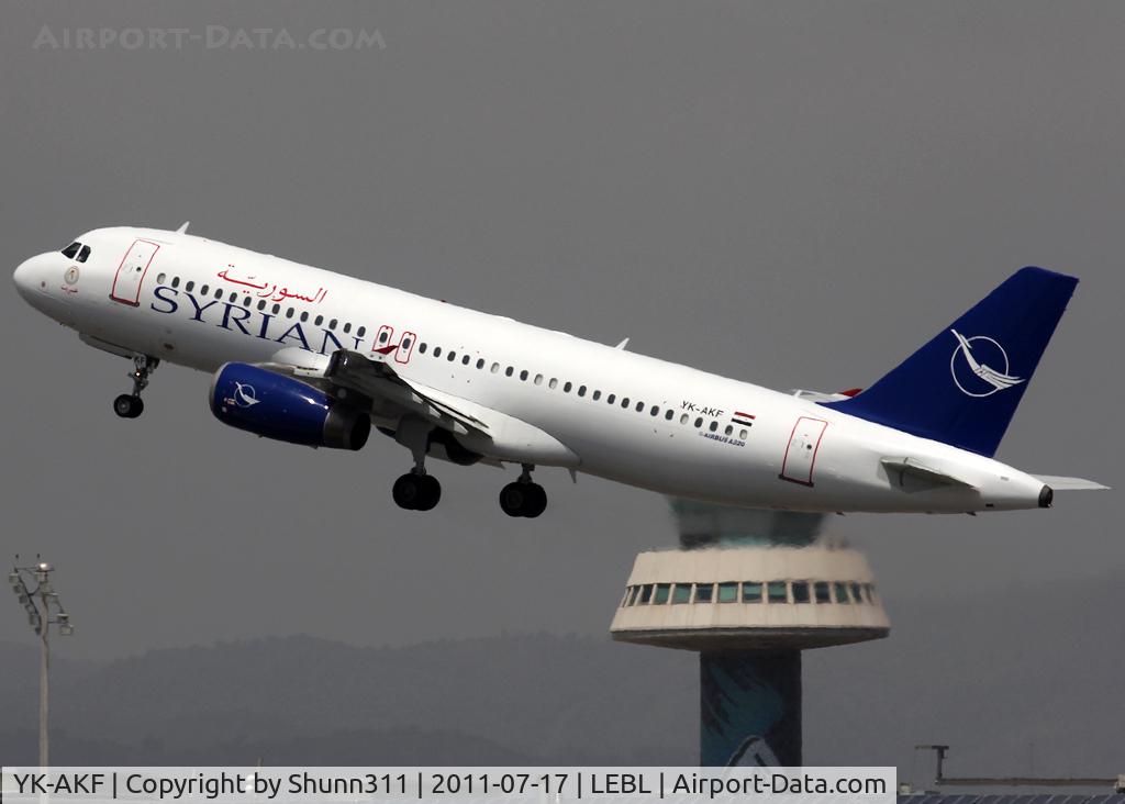 YK-AKF, 1999 Airbus A320-232 C/N 1117, Taking off from rwy 25L