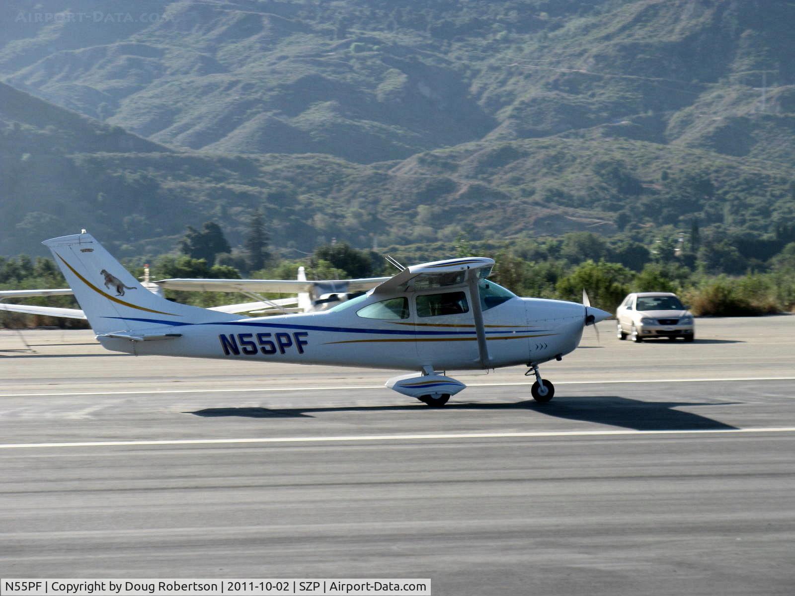 N55PF, 1966 Cessna 182K Skylane C/N 18257888, 1966 Cessna 182K SKYLANE, Continental O-470-S 230 Hp, landing roll Rwy 22