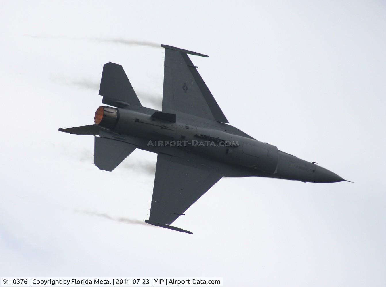 91-0376, 1991 General Dynamics F-16C Fighting Falcon C/N CC-74, F-16 demo, not many shots due to clouds