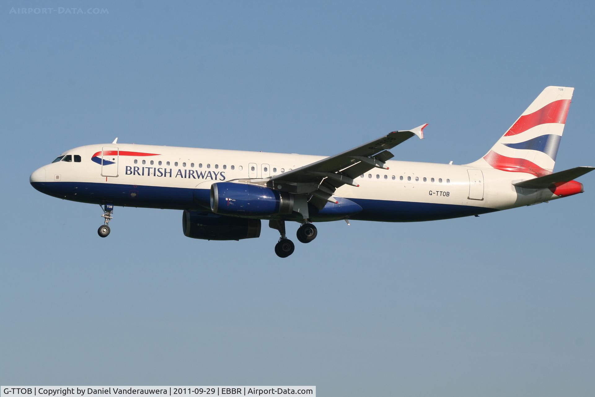 G-TTOB, 2001 Airbus A320-232 C/N 1687, Arrival of flight BA392 to RWY 25L