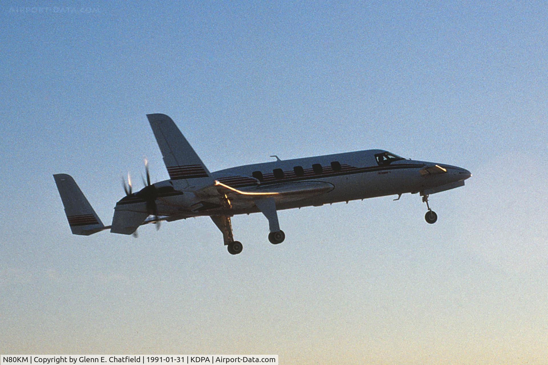 N80KM, Beech 2000 Starship C/N NC-16, Beech Starship taking off at sunset.  K-Mart's plane