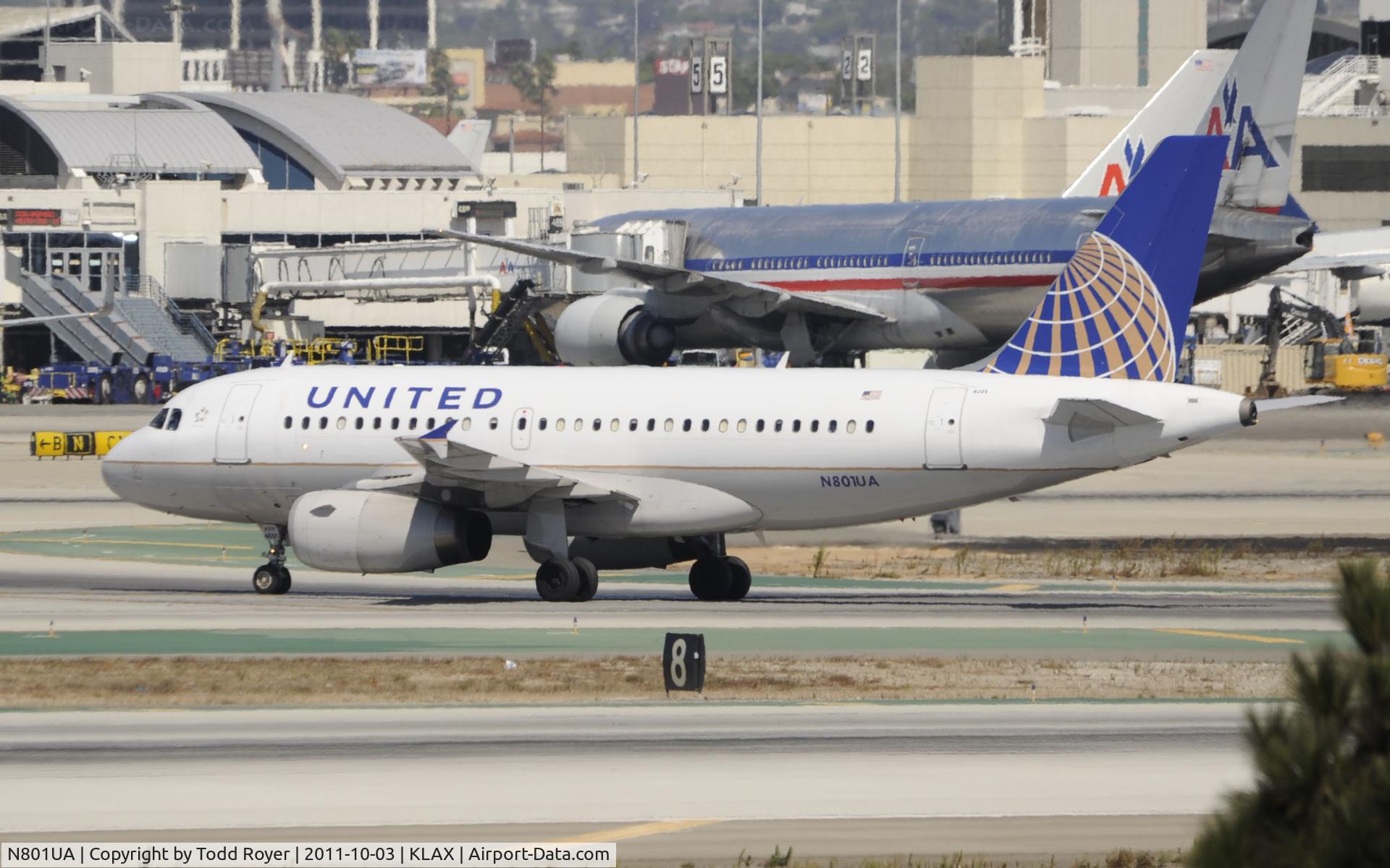 N801UA, 1997 Airbus A319-131 C/N 686, Arriving at LAX