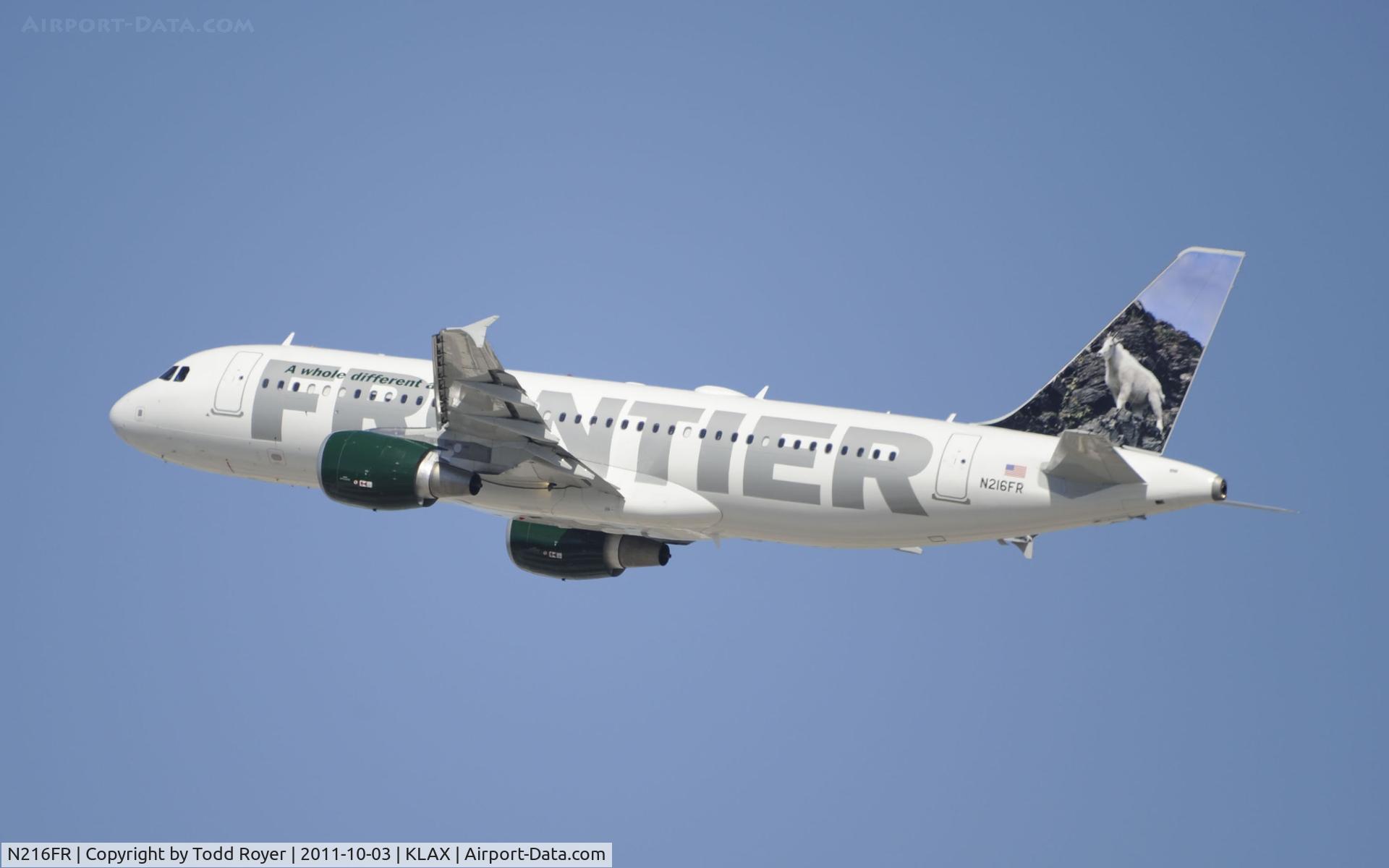 N216FR, 2011 Airbus A320-214 C/N 4745, Departing LAX