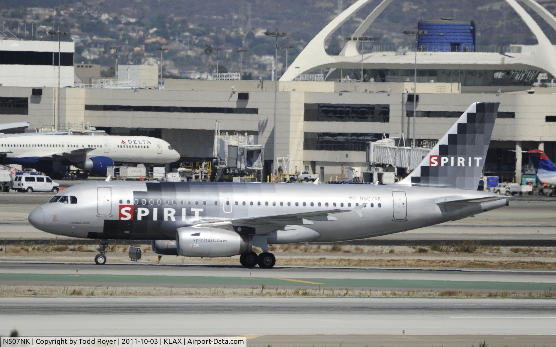 N507NK, 2005 Airbus A319-132 C/N 2560, Arriving at LAX