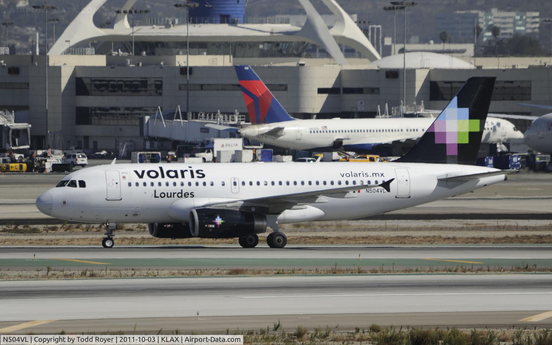 N504VL, 2008 Airbus A319-132 C/N 3590, Arriving at LAX