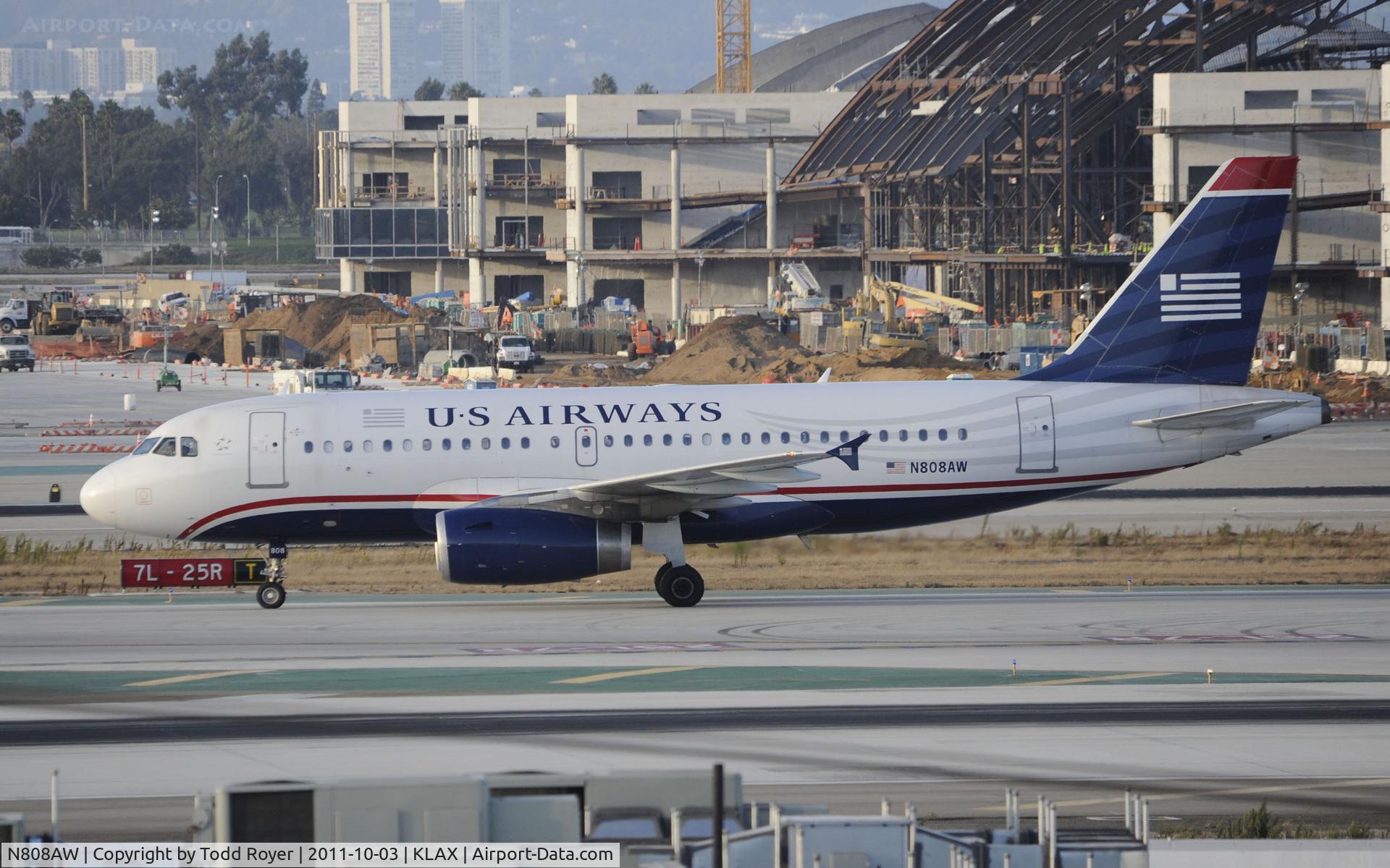 N808AW, 1999 Airbus A319-132 C/N 1088, Arriving at LAX