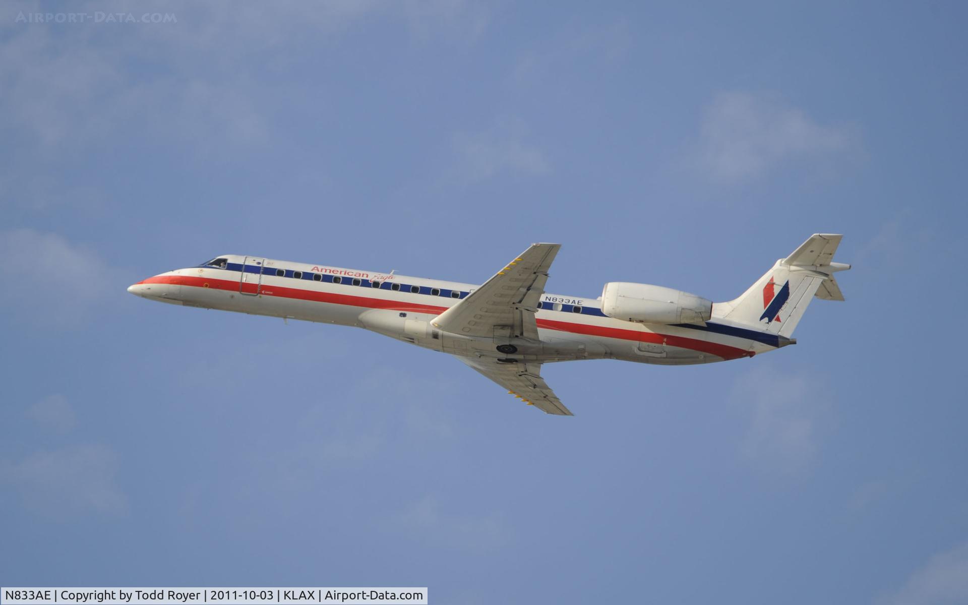 N833AE, 2002 Embraer ERJ-140LR (EMB-135KL) C/N 145629, departing LAX