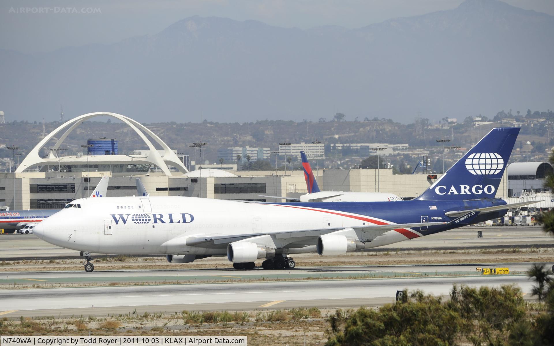N740WA, 1993 Boeing 747-4H6 C/N 25700, Arriving at LAX