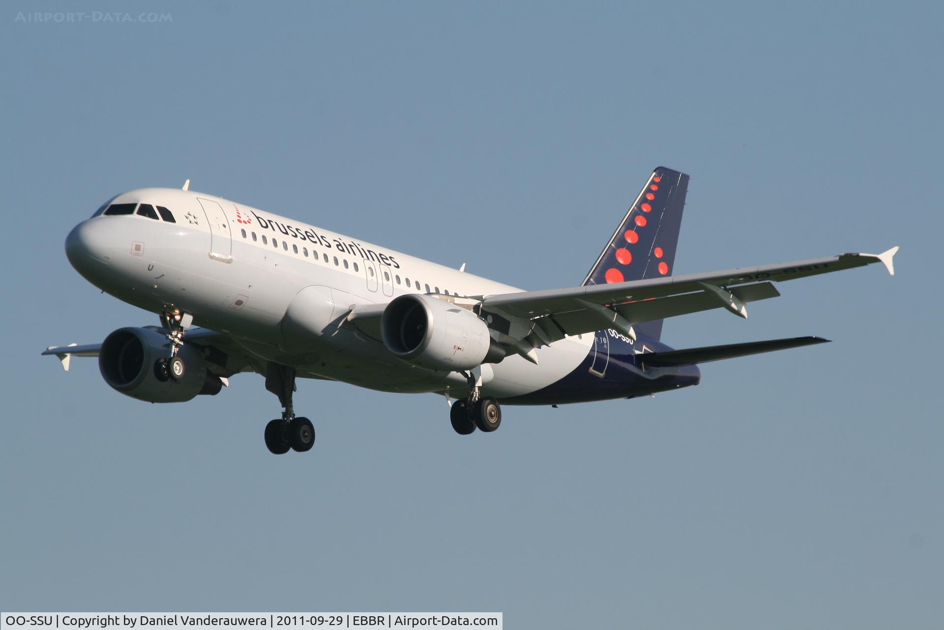 OO-SSU, 2004 Airbus A319-111 C/N 2230, Arrival of flight SN2092 to RWY 25L