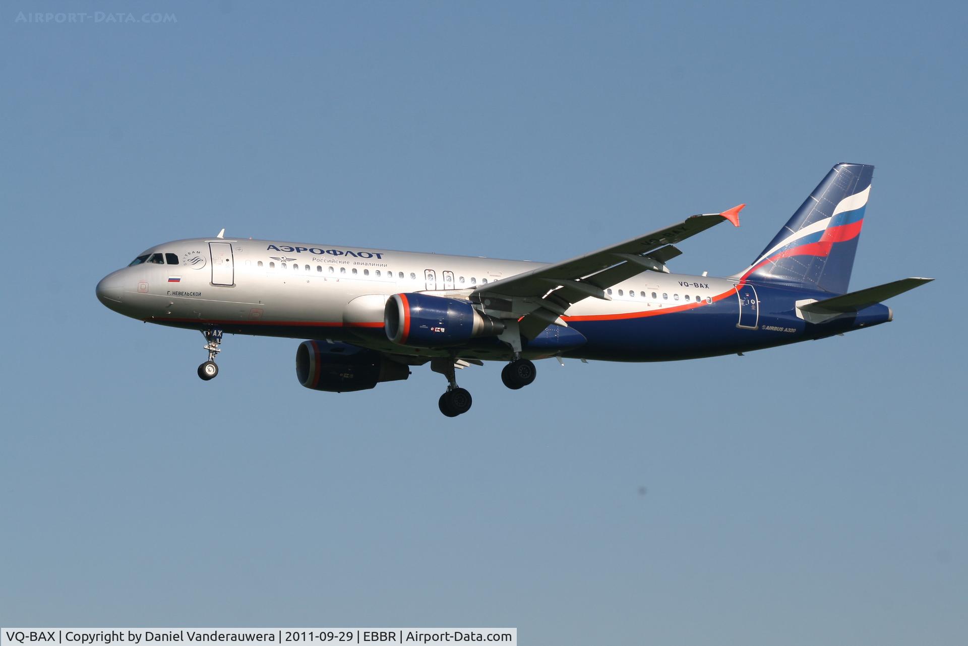 VQ-BAX, 2009 Airbus A320-214 C/N 3778, Arrival of flight SU235 to RWY 25L