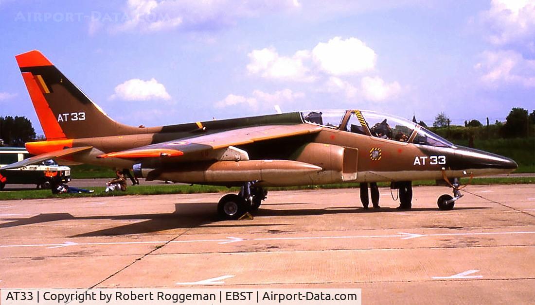 AT33, Dassault-Dornier Alpha Jet 1B C/N B33/1155, 1980's.High visibility tail.