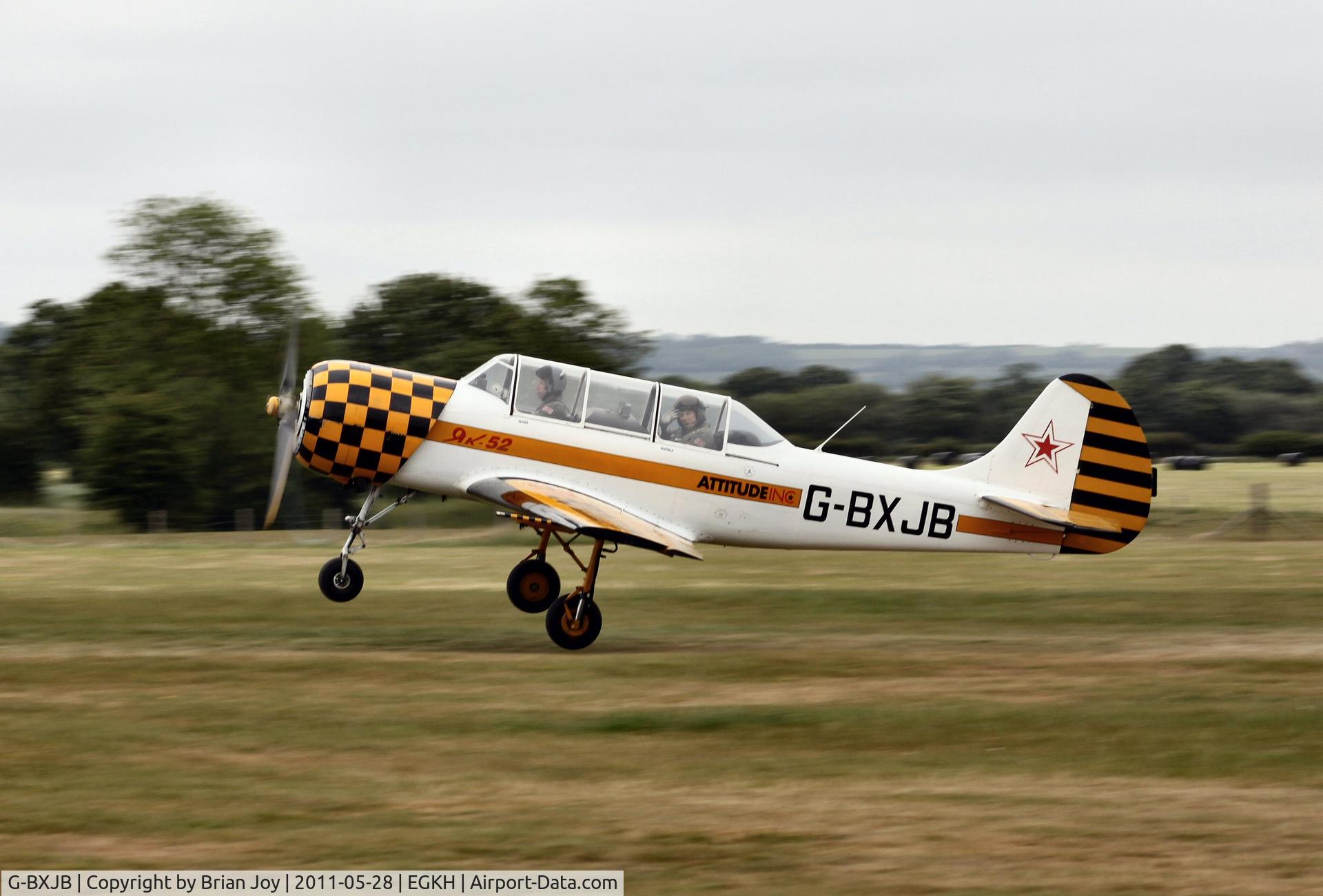 G-BXJB, 1987 Bacau Yak-52 C/N 877403, Headcorn 28 May 2011