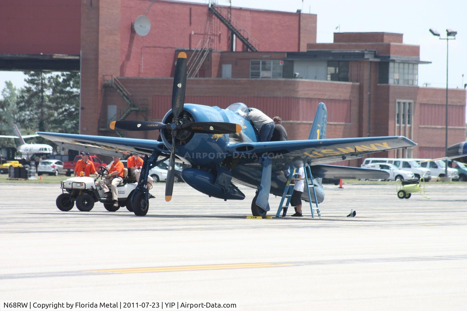 N68RW, 1947 Grumman F8F-2 (G58) Bearcat C/N D.1162, F8F-2 Bearcat in Blue Angels colors
