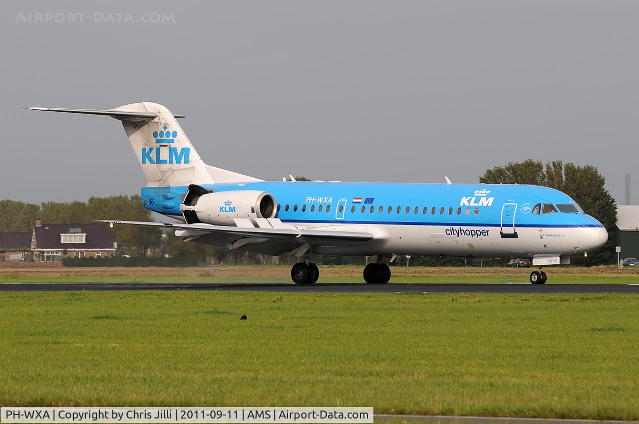 PH-WXA, 1996 Fokker 70 (F-28-0070) C/N 11570, KLM cityhopper