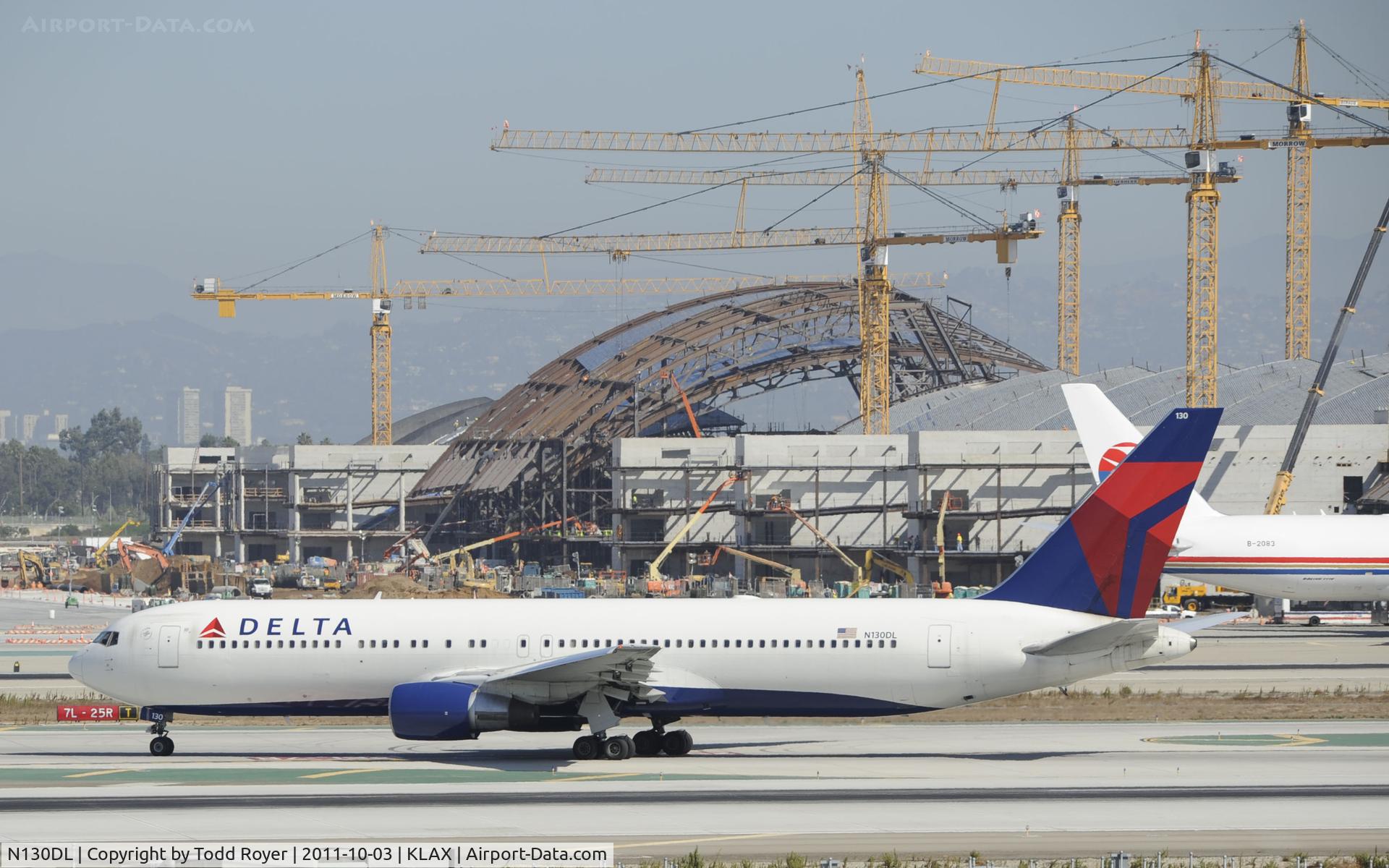 N130DL, 1988 Boeing 767-332 C/N 24080, Arriving at LAX