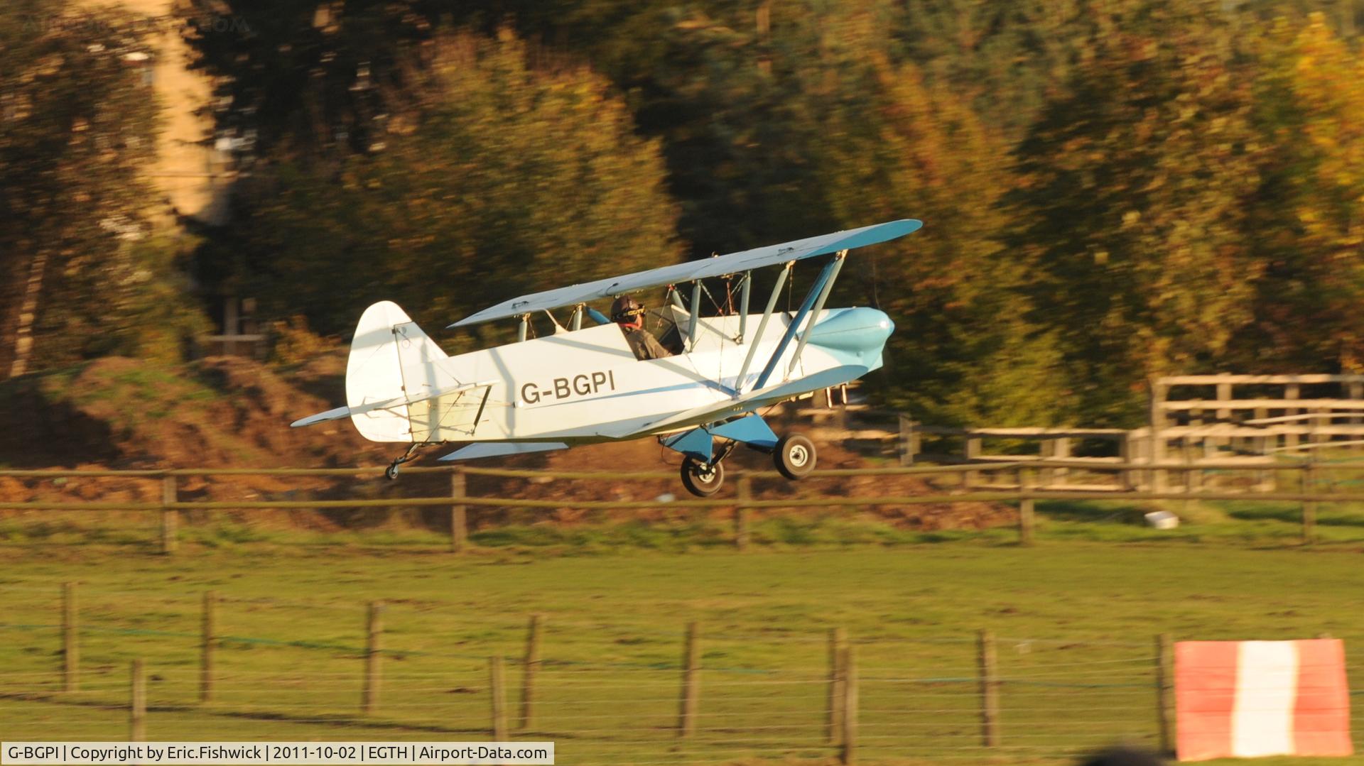 G-BGPI, 1986 Plumb BGP-1 C/N PFA 083-10359, 4. G-BGPI departing Shuttleworth Autumn Air Display, October, 2011