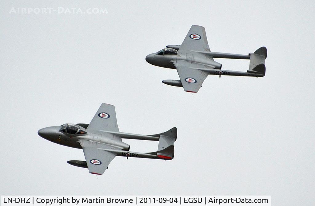 LN-DHZ, 1959 De Havilland (F+W Emmen) Vampire T55 (DH-115) C/N 990, SHOT AT DUXFORD