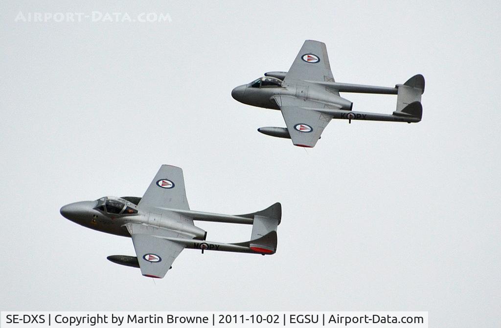 SE-DXS, 1952 De Havilland (FFA) DH-100 Vampire FB6 C/N 705, SHOT AT DUXFORD