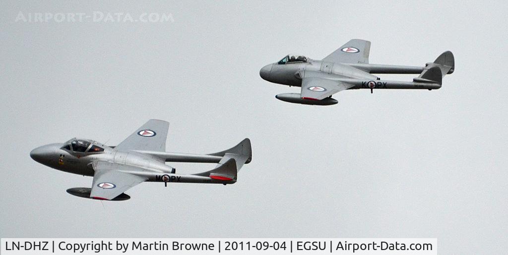 LN-DHZ, 1959 De Havilland (F+W Emmen) Vampire T55 (DH-115) C/N 990, SHOT AT DUXFORD