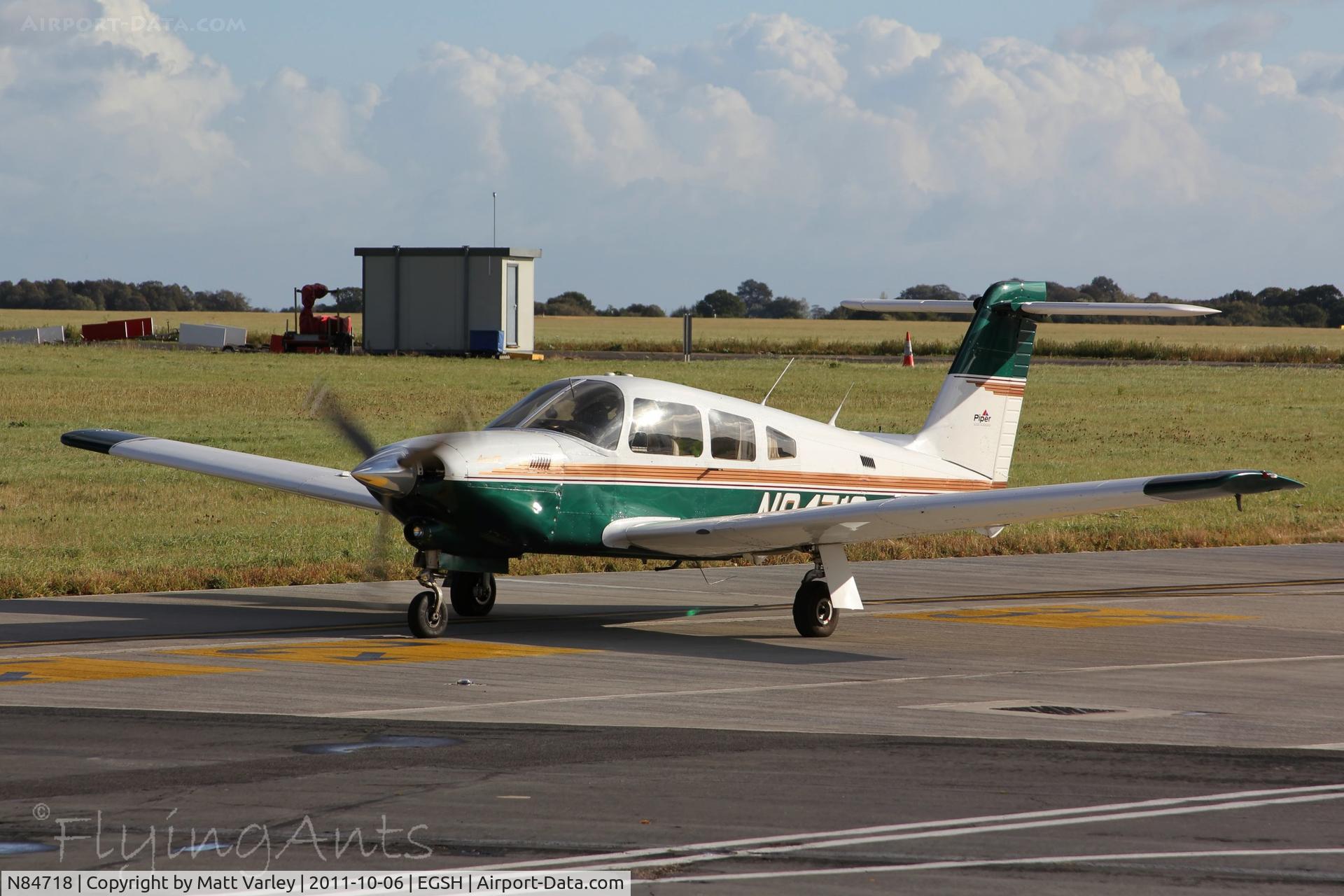 N84718, 1982 Piper PA-28RT-201T Arrow IV C/N 28R-8231013, Arriving at EGSH.