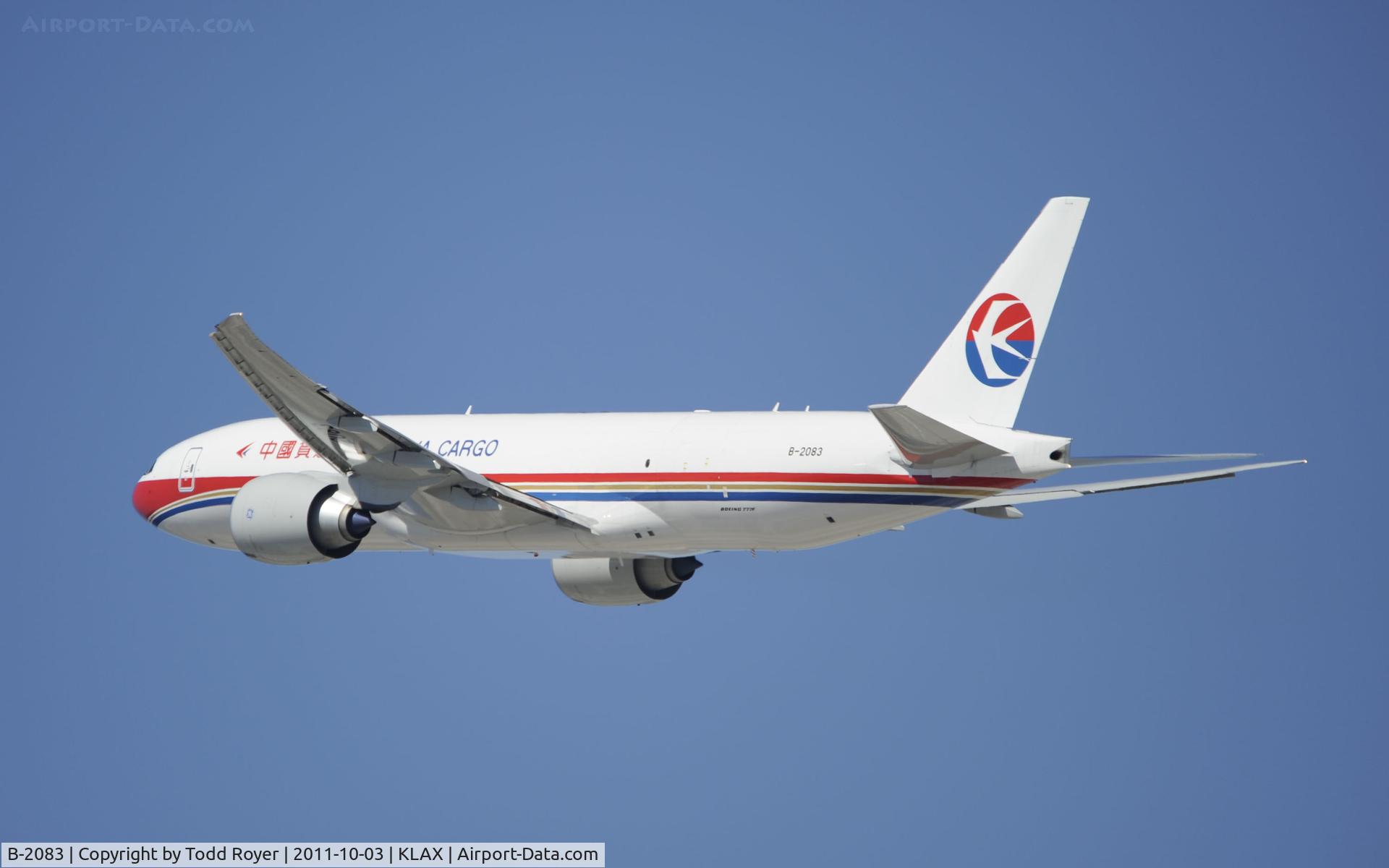 B-2083, 2011 Boeing 777-F6N C/N 37717, Departing LAX