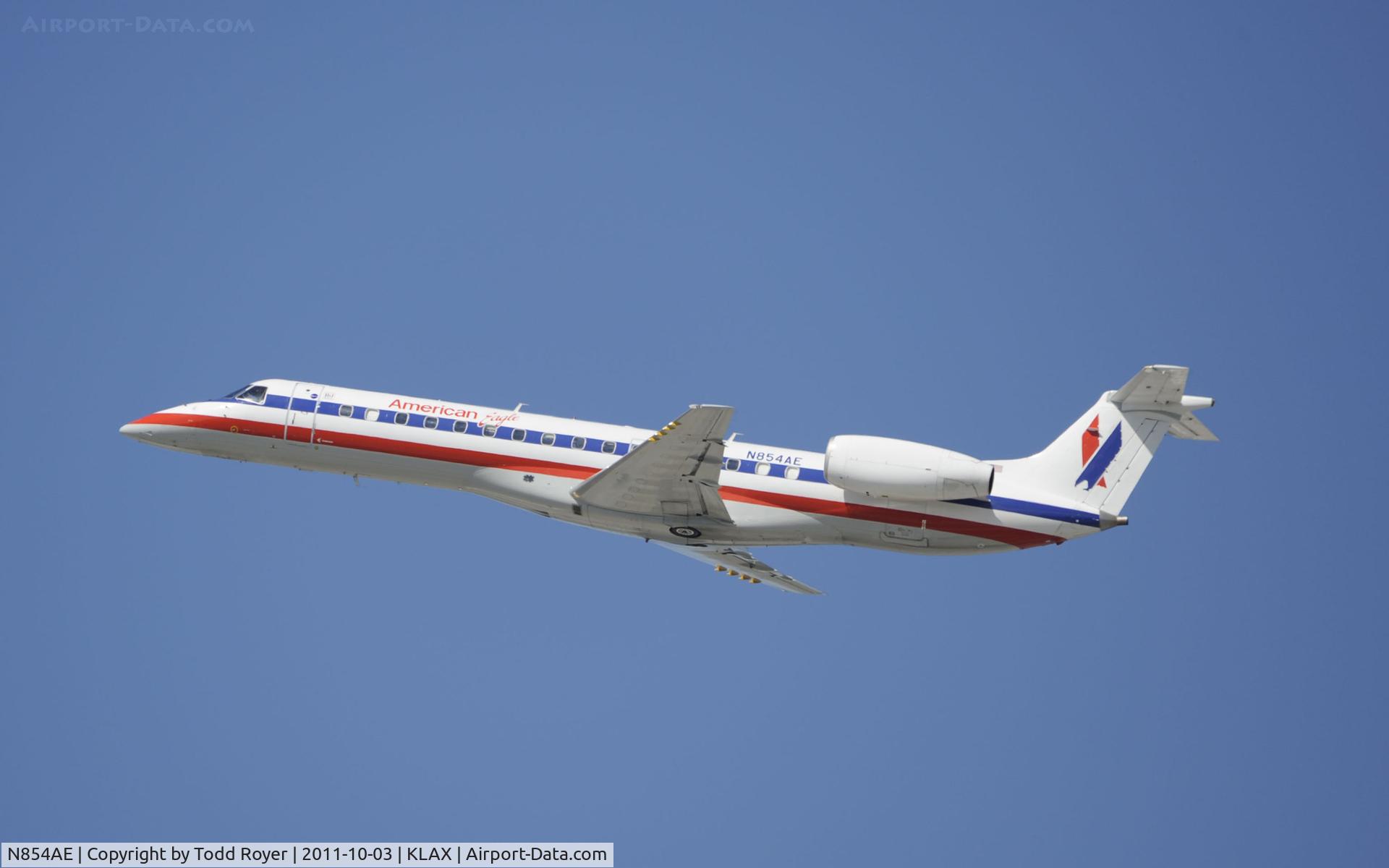 N854AE, 2003 Embraer ERJ-140LR (EMB-135KL) C/N 145743, Departing LAX