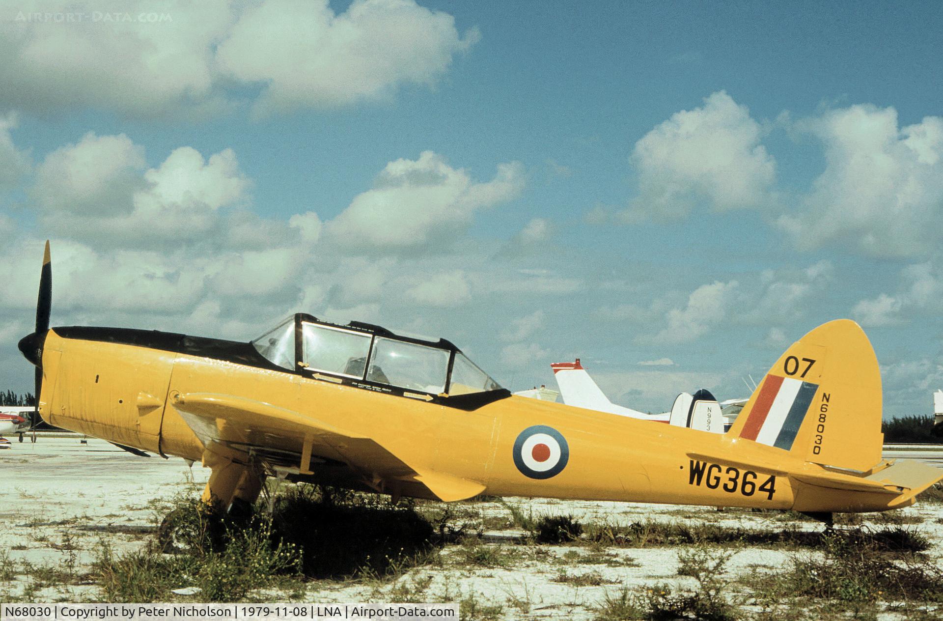 N68030, 1951 De Havilland DHC-1 Chipmunk T.10 C/N C1/0460, Chipmunk T.10 as seen at Palm Beach County Park in November 1979.