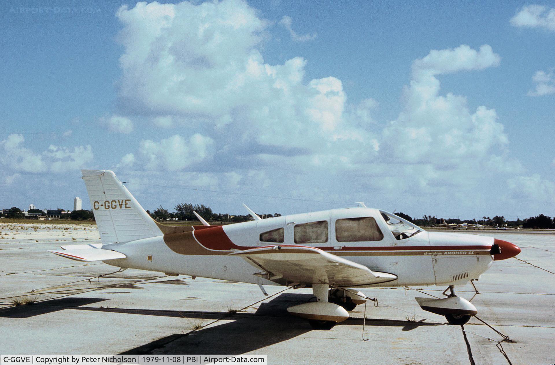C-GGVE, 1976 Piper PA-28-181 Cherokee Archer II C/N 28-7690135, PA-28-181 Cherokee Archer II seen at Palm Beach in November 1979.