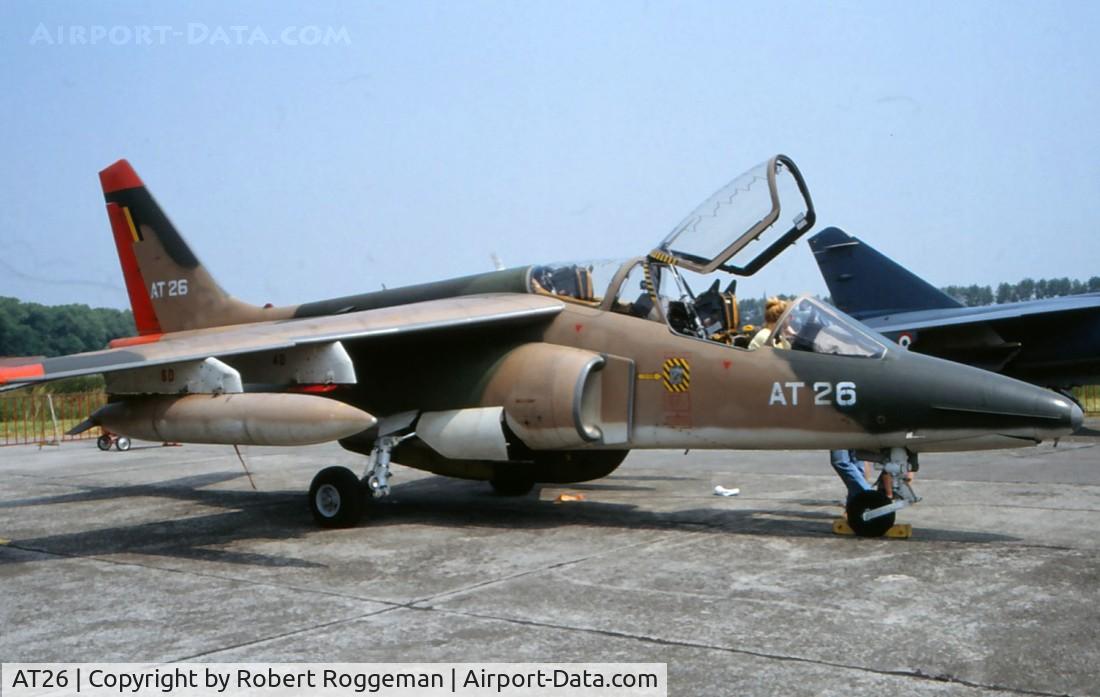 AT26, Dassault-Dornier Alpha Jet 1B C/N B26/1117, 1980's.High vsibility tail.