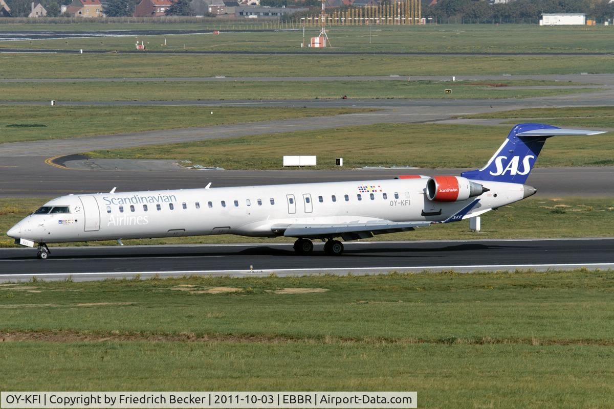 OY-KFI, 2009 Canadair CRJ-900ER (CL-600-2D24) C/N 15242, decelerating after touchdown