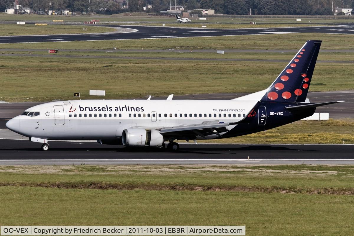 OO-VEX, 1997 Boeing 737-36N C/N 28670, decelerating after touchdown