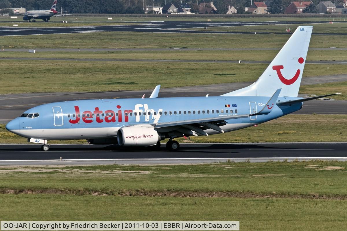 OO-JAR, 2009 Boeing 737-7K5 C/N 35150, decelerating after touchdown