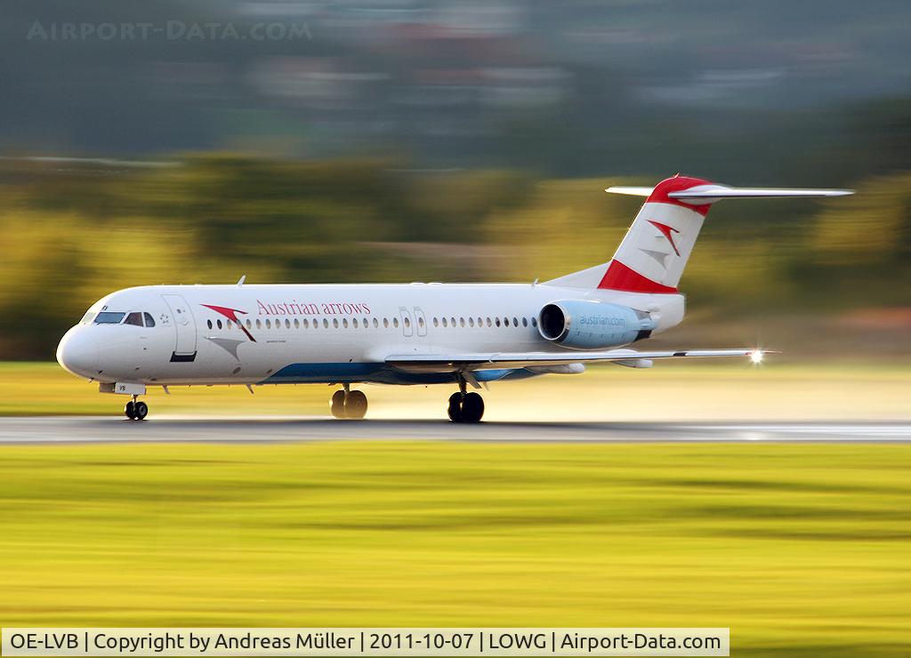 OE-LVB, 1994 Fokker 100 (F-28-0100) C/N 11502, Evening light ...