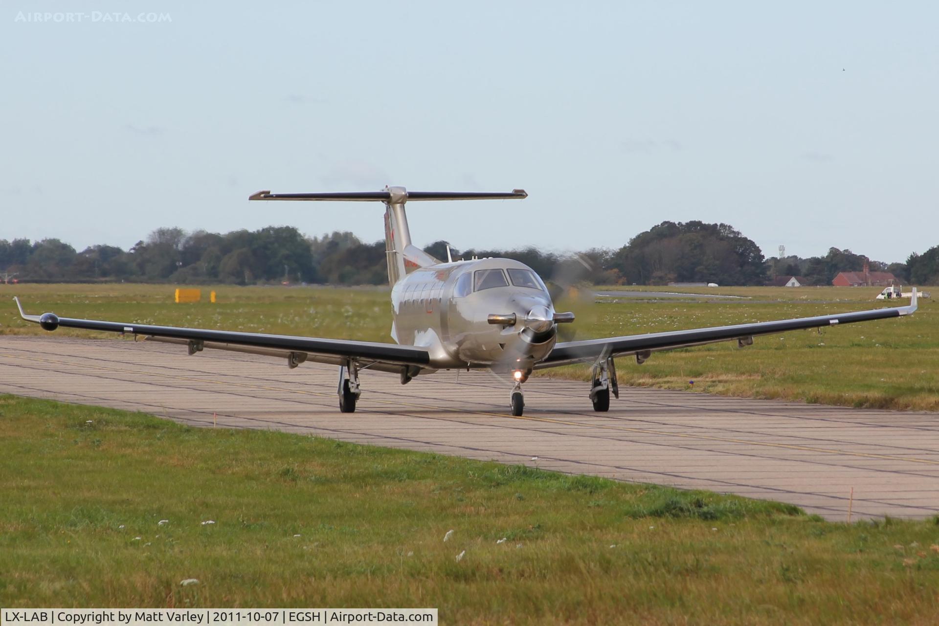 LX-LAB, 2003 Pilatus PC-12/45 C/N 531, About to depart.