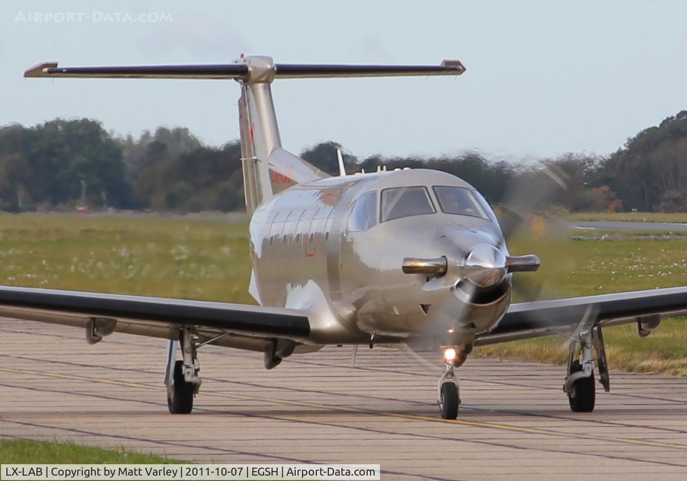 LX-LAB, 2003 Pilatus PC-12/45 C/N 531, About to depart.