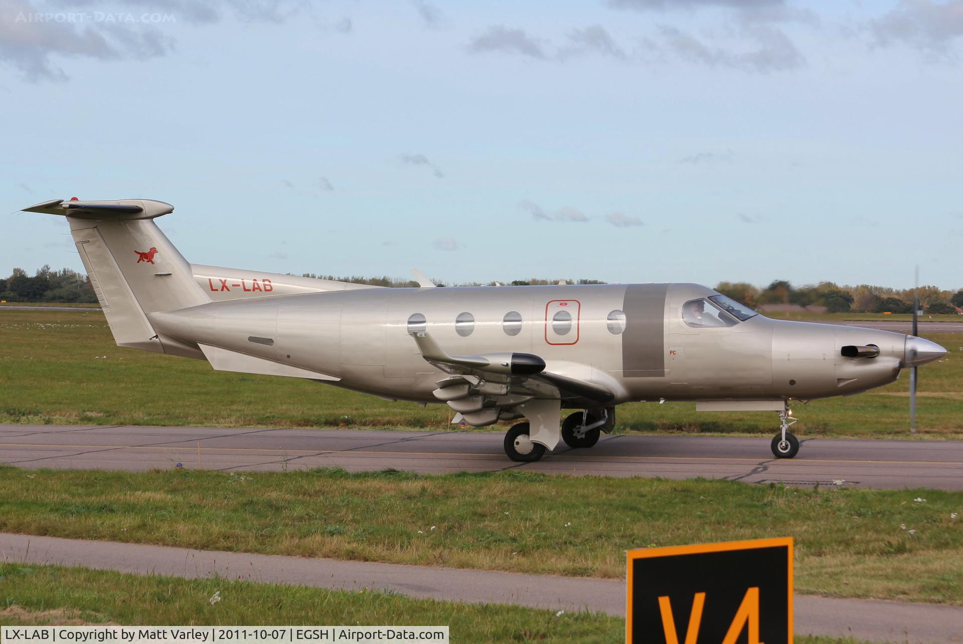LX-LAB, 2003 Pilatus PC-12/45 C/N 531, Holding at A2.