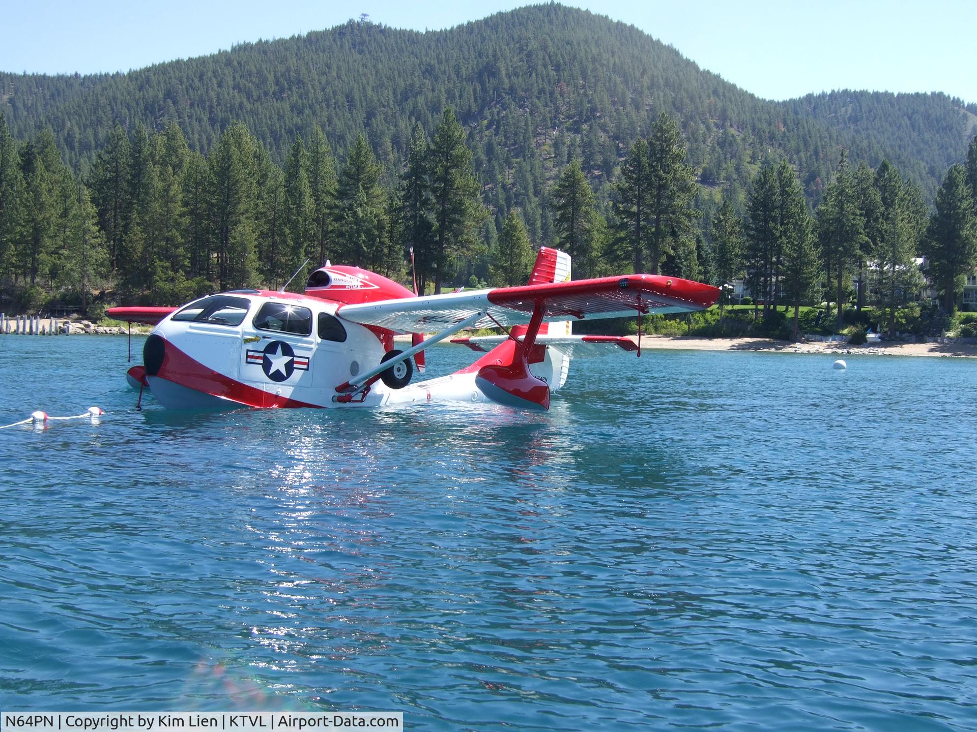 N64PN, 2008 Republic RC-3 Seabee C/N 749, Seabee Warbird was awarded the Grand Champion Seaplane Trophy at Oshkosh 2011. Seen here moored at a buoy on Lake Tahoe.