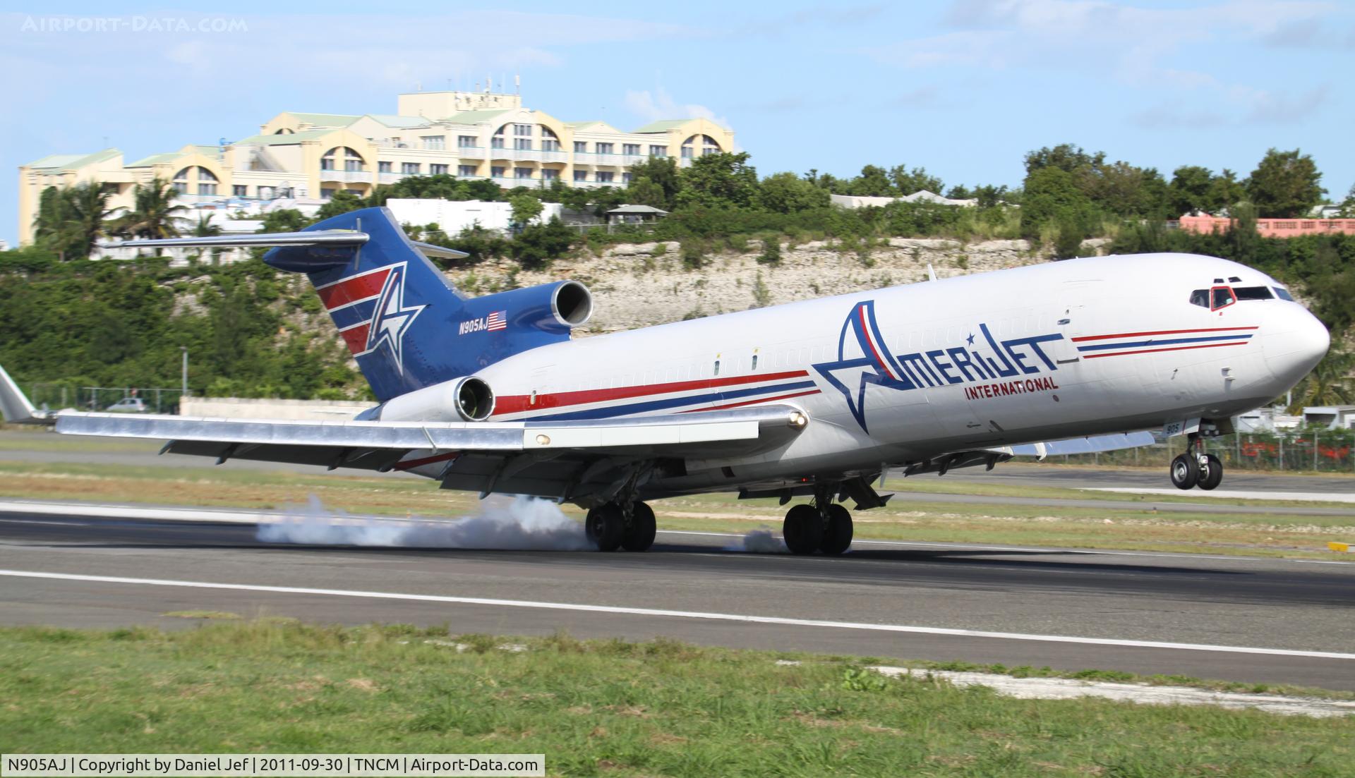 N905AJ, 1980 Boeing 727-231 C/N 21989, N905AJ landing at TNCM