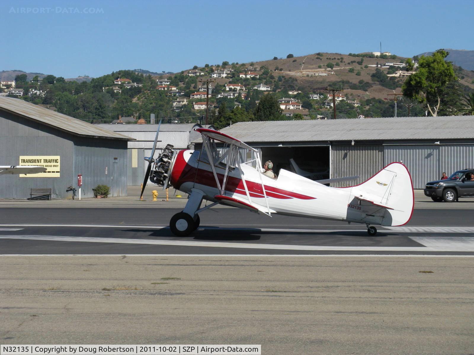 N32135, 1941 Waco UPF-7 C/N 5767, 1941 Waco UPF-7, Continental W670 220 Hp, set for Takeoff Rwy 22