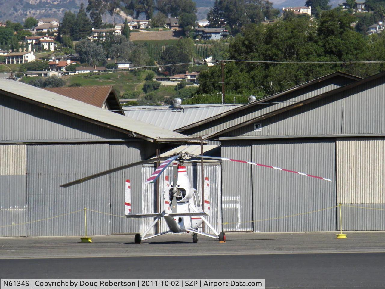 N6134S, 1965 Air & Space America Inc 18A C/N 18-41, 1965 Air & Space Mfg. Inc. 18A jump start Autogyro, Lycoming O&VO-360 180 Hp pusher