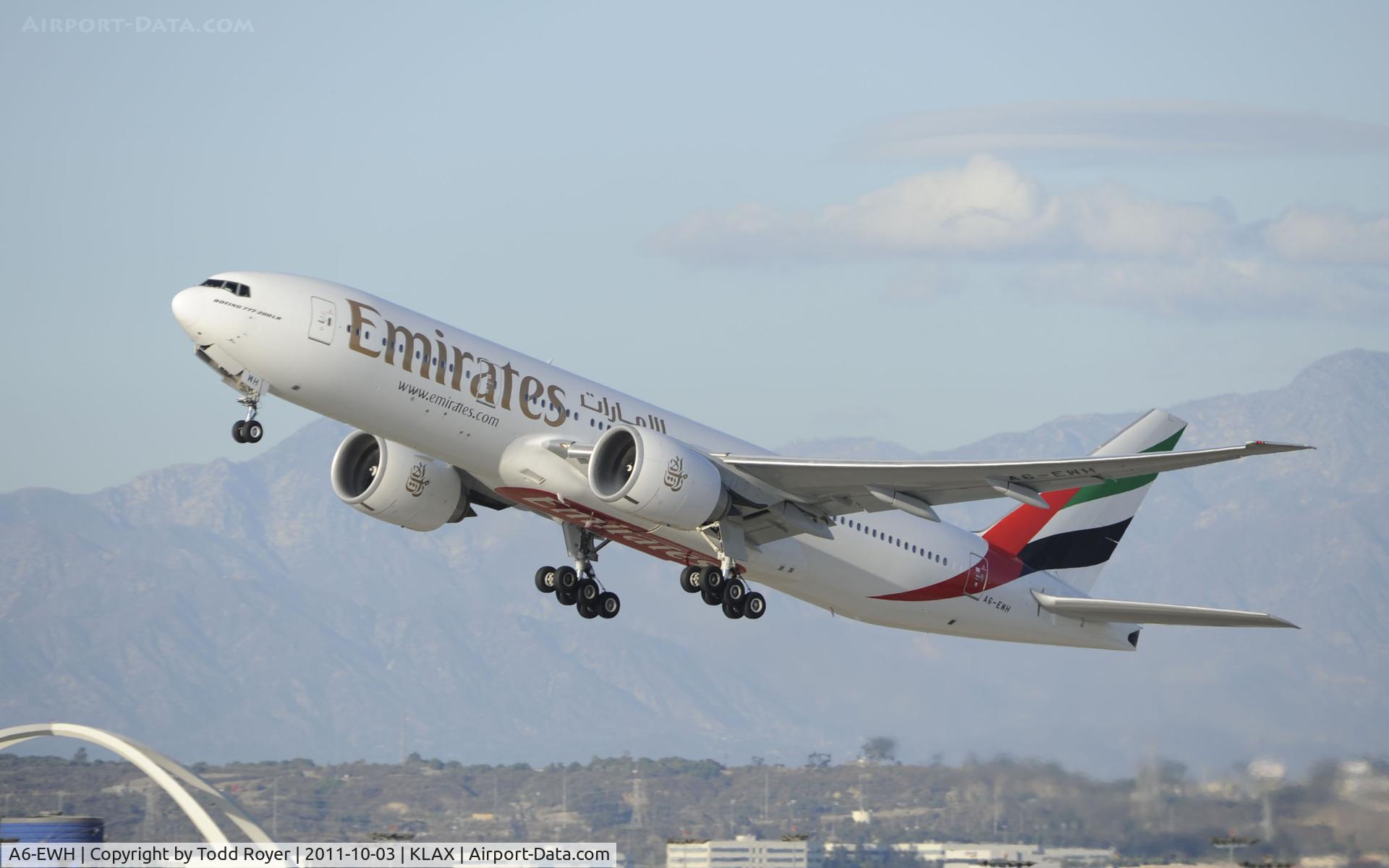 A6-EWH, 2008 Boeing 777-21H/LR C/N 35587, Departing LAX