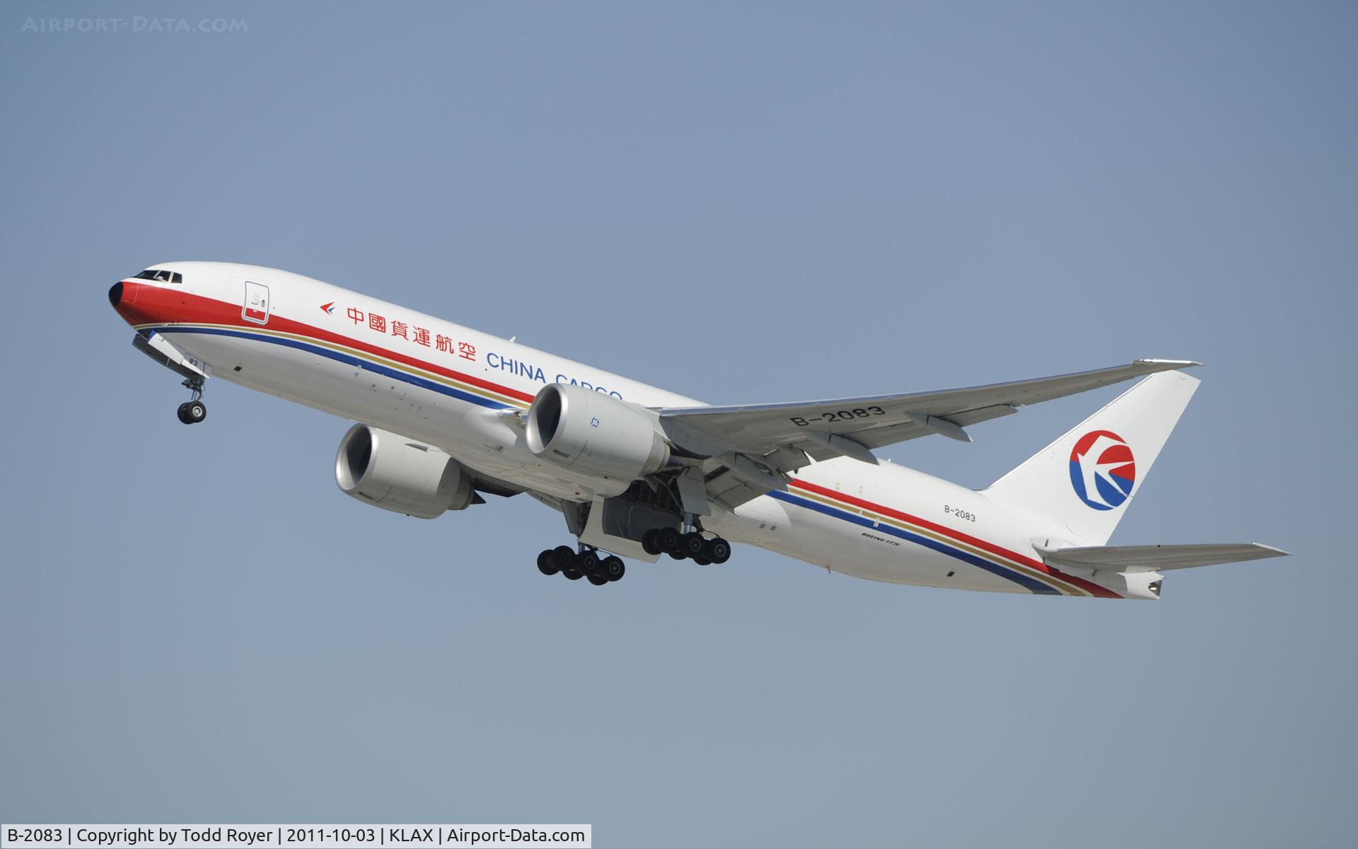 B-2083, 2011 Boeing 777-F6N C/N 37717, Departing LAX