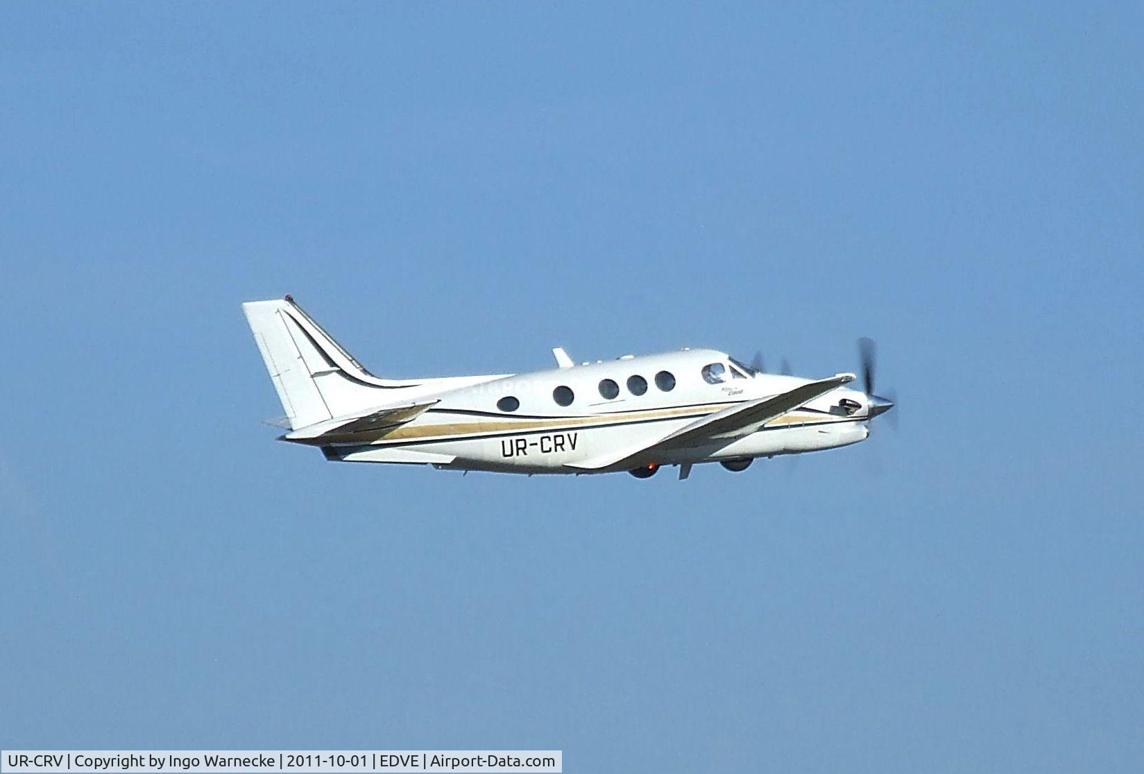 UR-CRV, Beech C90B King Air C/N LJ-1348, Beechcraft C90B King Air taking off at Braunschweig-Waggum airport