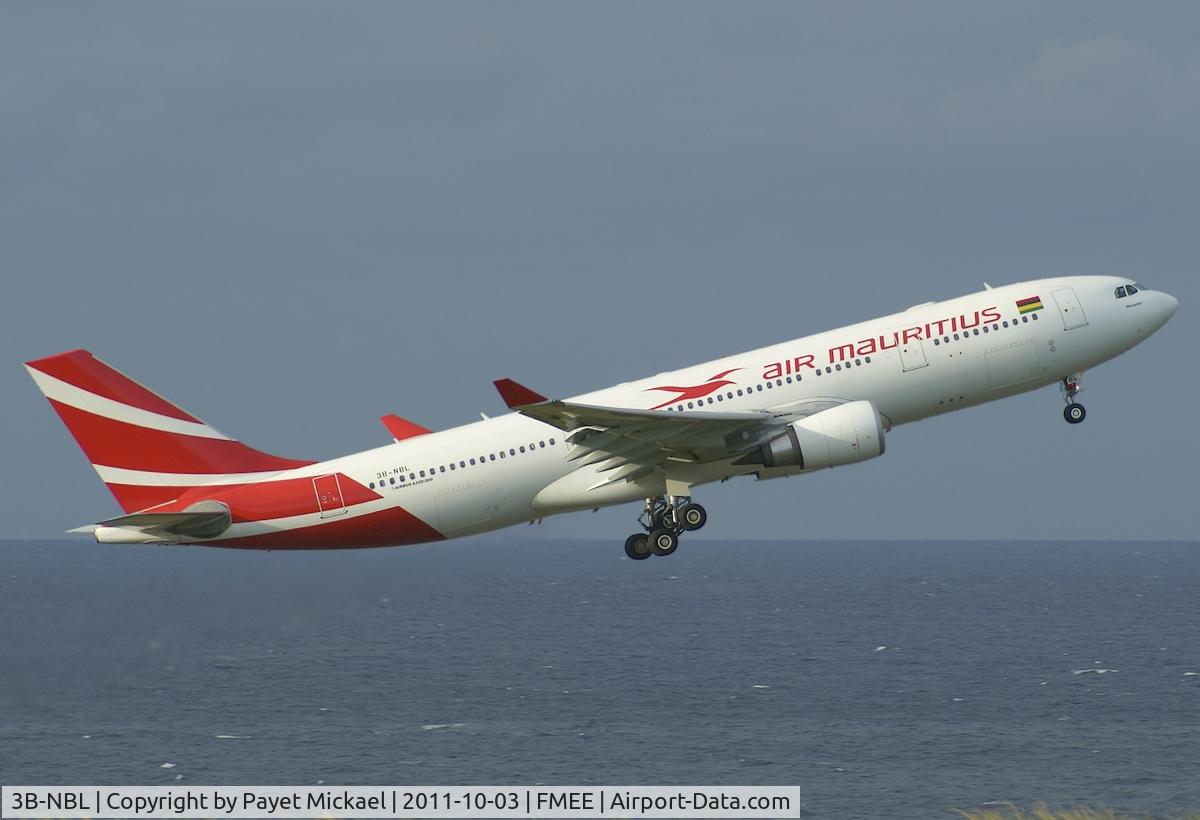 3B-NBL, 2009 Airbus A330-202 C/N 1057, Taking off runway 12