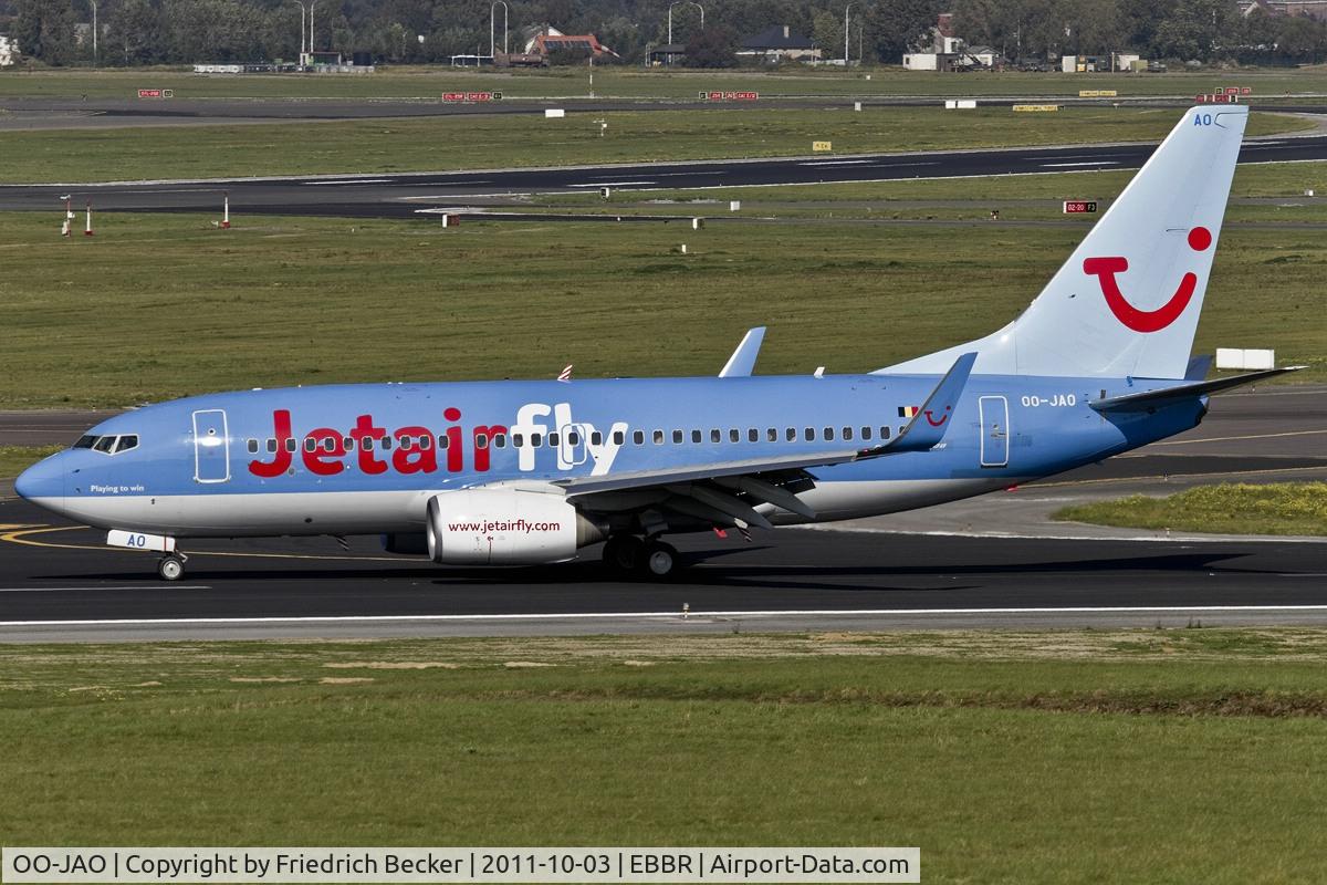 OO-JAO, 2008 Boeing 737-7K5 C/N 35141, decelerating after touchdown