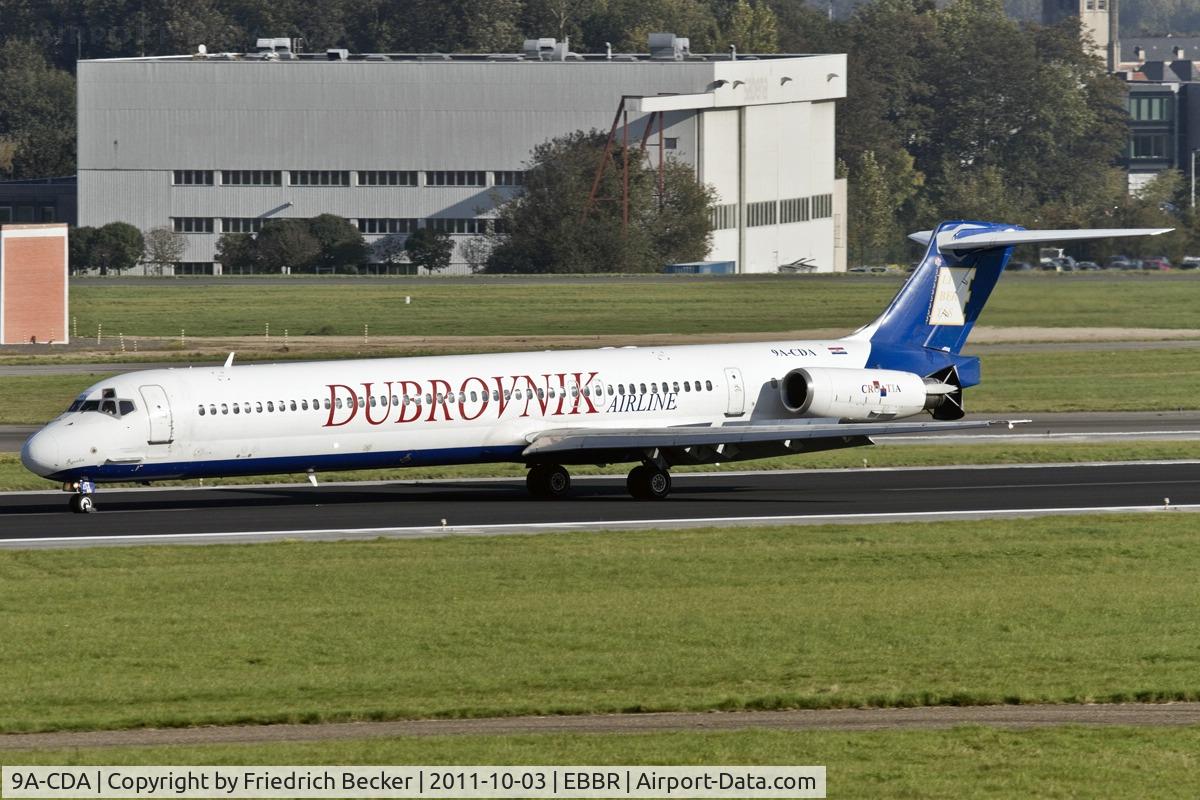 9A-CDA, 1987 McDonnell Douglas MD-83 (DC-9-83) C/N 49602, decelerating after touchdown