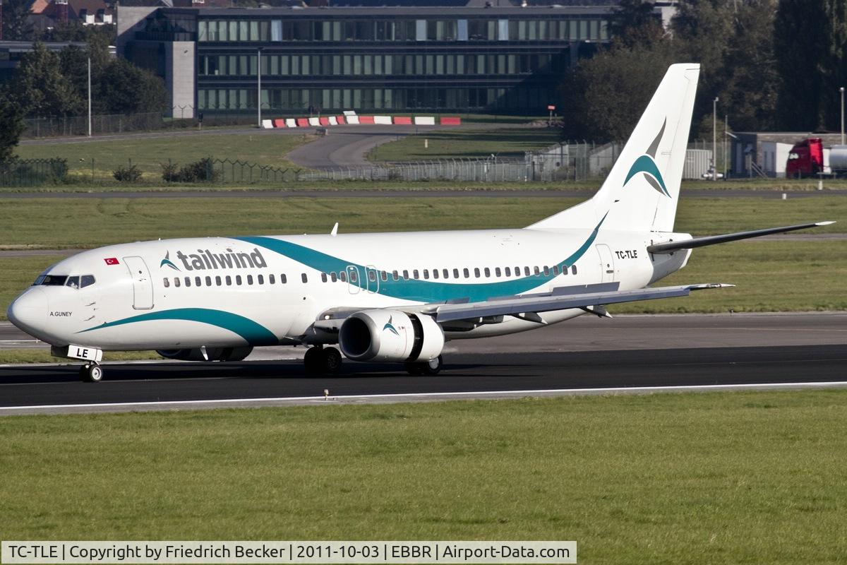 TC-TLE, 1997 Boeing 737-4Q8 C/N 27628, decelerating after touchdown
