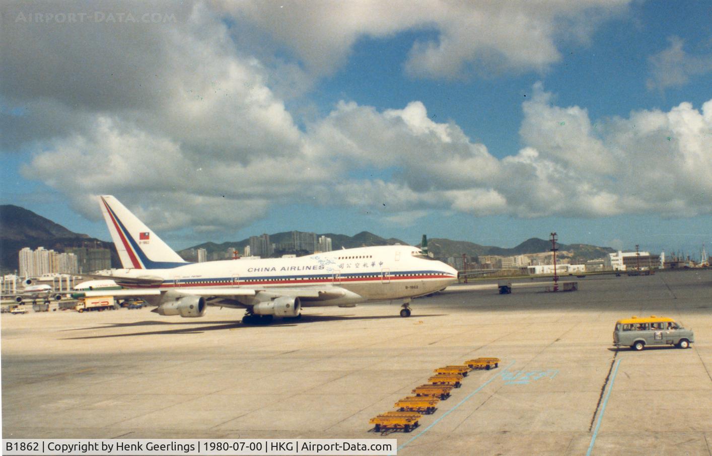 B1862, 1977 Boeing 747SP-09 C/N 21300, China Airlines at Hongkong Kai Tak Airport