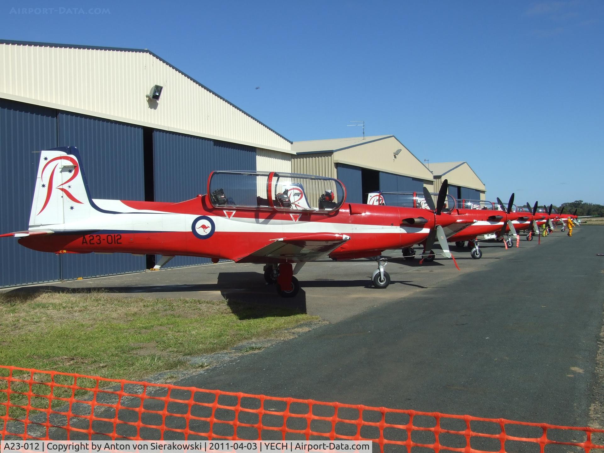 A23-012, 1989 Pilatus PC-9A C/N 512, A23-012 @ YECH Pilatus PC-9A Roulettes Display team at Echuca air show